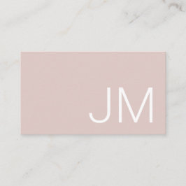 Chic Monogram Initialer Professionell Rosa QR Visitkort