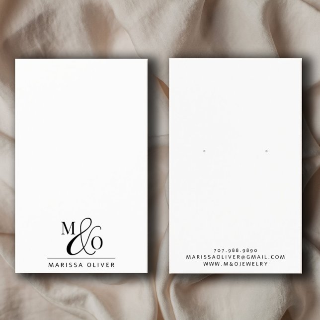 Chic Monogram Jewelry Designer Visitkort (Skapare uppladdad)