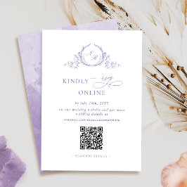 Chic Monogram Lavender Lila OSA Online QR-kod Tilläggskort