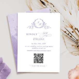 Chic Monogram Lavender Lila OSA Online QR-kod Tilläggskort