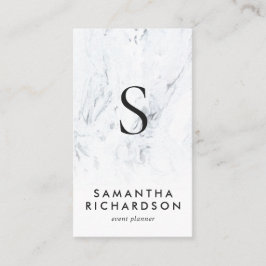 Chic Monogram Marble Visitkort