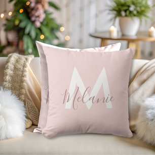 chic Monogram Minimalistisk modern  rosa Kudde