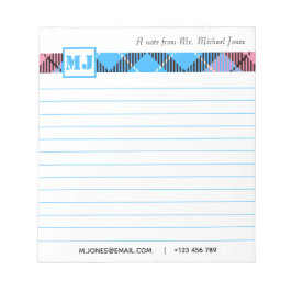 Chic Monogram Namn-stiltad Professionell i skript Anteckningsblock