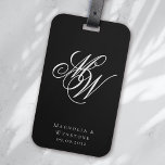 Chic Monogram Newlyweds Bagagebricka<br><div class="desc">Från vår Elegant Monogram Bröllop Collection</div>