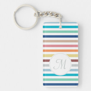 Chic Monogram Pastel Rainbow Vågrät Rand