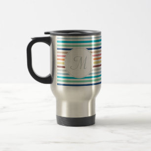 Chic Monogram Pastel Rainbow Vågrät Rand Resemugg