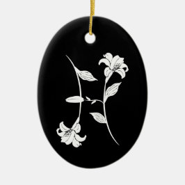Chic monogram Pisces-symbol för förlossningsblomma Julgransprydnad Keramik