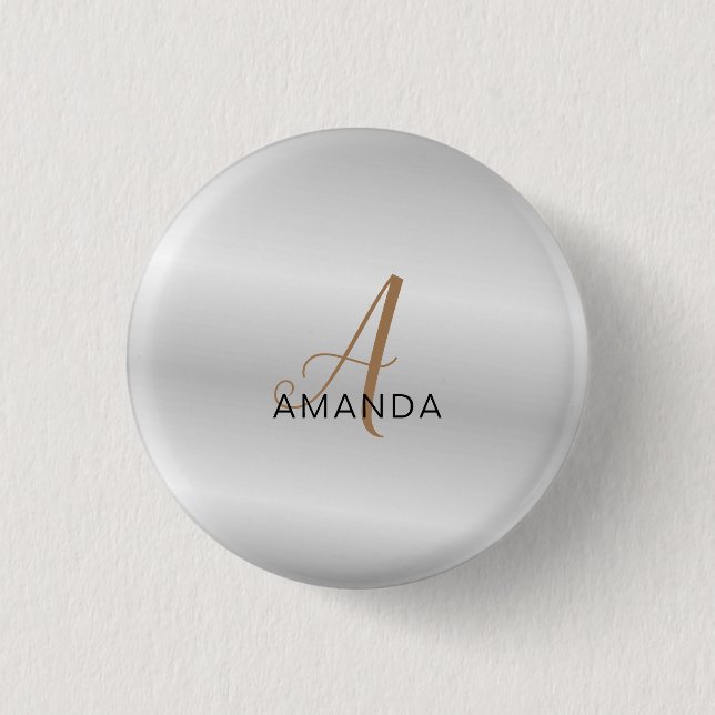 Chic monogram professionell enkelt lägg till ditt  knapp (Framsida)