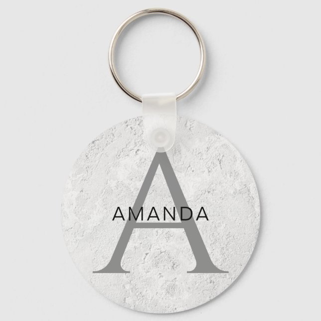 Chic monogram professionell enkelt lägg till ditt  nyckelring (Framsida)