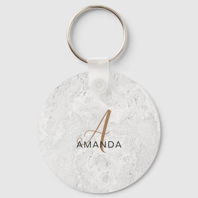 Chic monogram professionell enkelt lägg till ditt  nyckelring (Framsida)