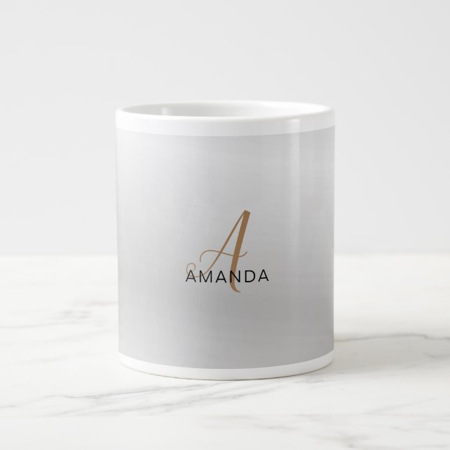 Chic monogram professionell med ADUR NAMN Jumbo Mugg (Framsidan)
