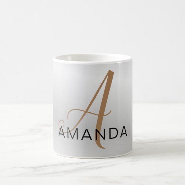 Chic monogram professionell med ADUR NAMN Kaffemugg (Center)