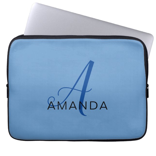 Chic monogram professionell med ADUR NAMN Laptop Fodral (Framsidan)