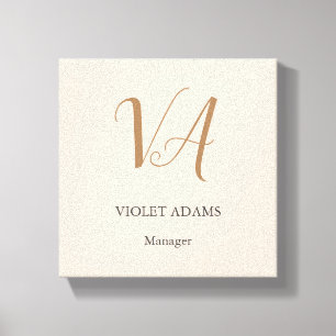 Chic monogram professionell minimalist add namn canvastryck