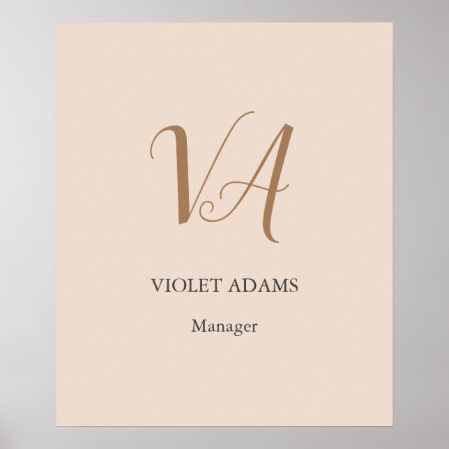 Chic monogram professionell minimalist add namn poster (Framsidan)