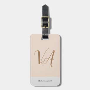 Chic monogram professionell, vanlig minimalist bagagebricka