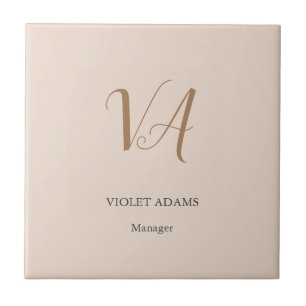 Chic monogram professionell, vanlig minimalist kakelplatta