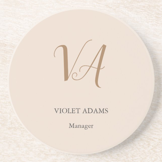 Chic monogram professionell, vanlig minimalist underlägg (Framsidan)