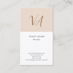 Chic monogram professionell, vanlig minimalist visitkort