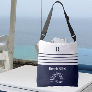 Chic Monogram Rand Beach för kustflottan Axelväska