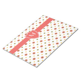 Chic Monogram Red, White Polkas Anteckningsblock e
