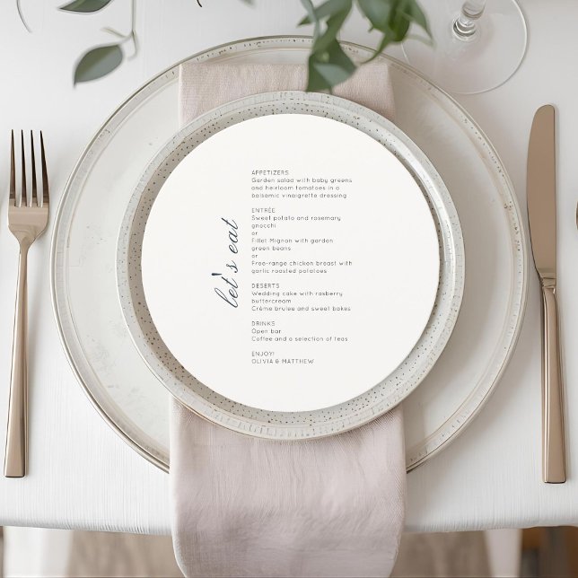 Chic Monogram Round Wedding Menu Flat Card (Skapare uppladdad)