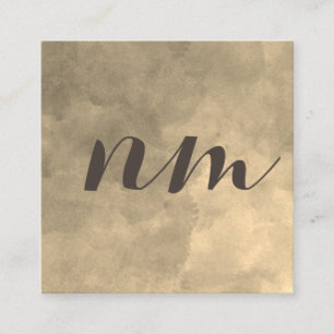 Chic Monogram Sepia - bakgrund Fyrkantigt Visitkort