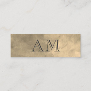 Chic Monogram Sepia - bakgrund Mini Visitkort