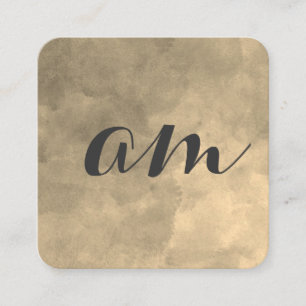 Chic Monogram Sepia Grått Bakgrund Fyrkantigt Visitkort