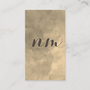 Chic Monogram Sepia Watercolor Visitkort