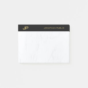 Chic Monogram svart marble-mall för marmor för Gul Post-it Block