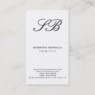 Chic Monogram White Law Firm Affärskort Visitkort