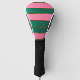 Chic Monogrammed fetstilt Rosa & Grönt, Guld strip