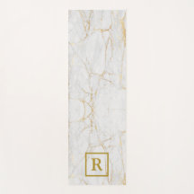 Chic Monogrammed Grått Marble med ventiler av guld