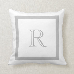 Chic Monogrammed klassikergrått & vit Kudde