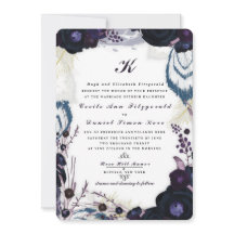 Chic Monogrammed Lila Blommigt Winter Wedding