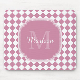 Chic Monogrammed Namn Ro Rosa Kontrollerad Musmatta