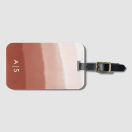 Chic Monogrammed Watercolor Copper Rust Ombre Bagagebricka