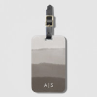 Chic Monogrammed Watercolor Davy Grått Ombre