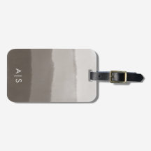 Chic Monogrammed Watercolor Davy Grått Ombre