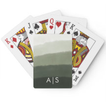 Chic Monogrammed Watercolor Jungle Grönt Ombre