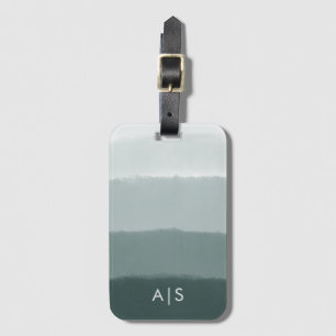 Chic Monogrammed Watercolor Limed Spruce Ombre Bagagebricka