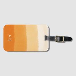 Chic Monogrammed Watercolor Pumpkin Orange Ombre Bagagebricka