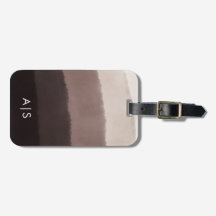 Chic Monogrammed Watercolor Walnut Brown Ombre