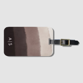 Chic Monogrammed Watercolor Walnut Brown Ombre Bagagebricka