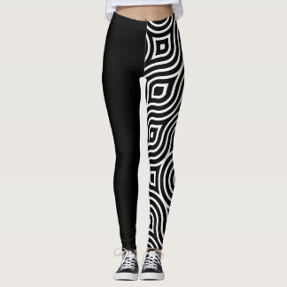 Chic Monokroma kvinnors svarta och vita Leggings