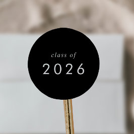 Chic Mörk Black Class of 2025 Studenten Sticker Runt Klistermärke