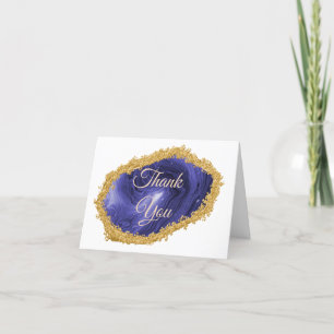 Chic Mörk blått Agate Guld Gilded Tack Kort