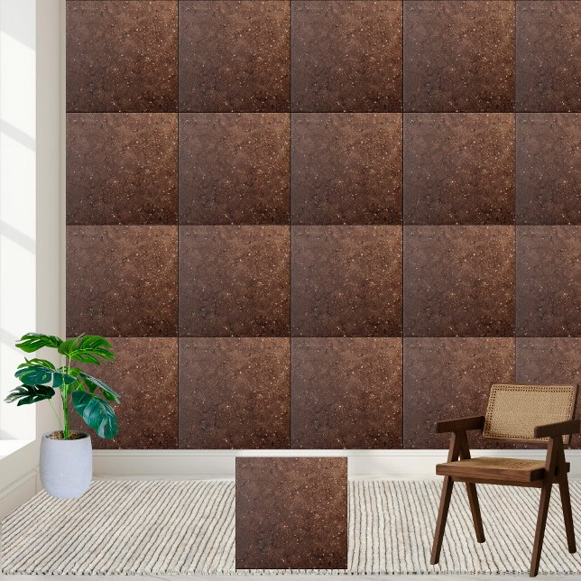 Chic Mörk Chocolate Brown Shimming Glitter Kakelplatta (Chic Dark Chocolate Brown Shimmering Glitter Ceramic Tile)
