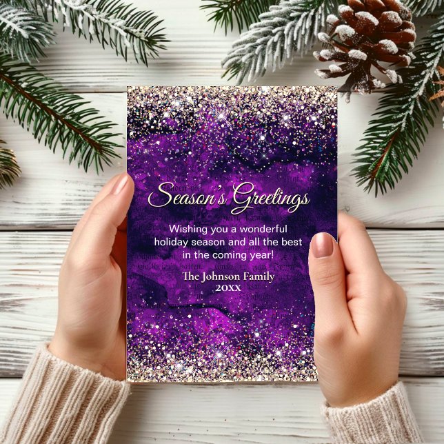Chic mörk lila guld glitter jul nästa år (Skapare uppladdad)